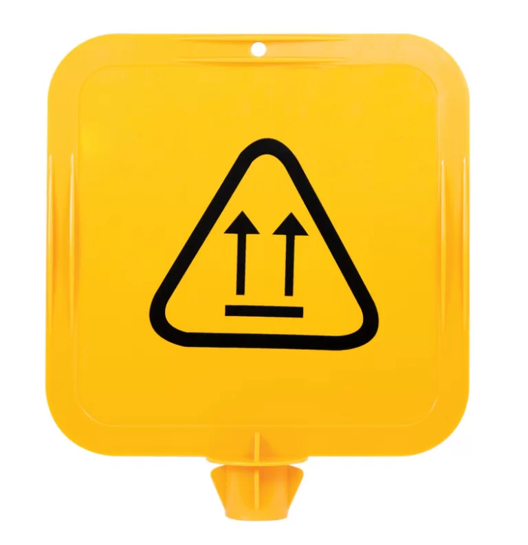Max Global Products CS1008 Yellow Lock In Sign Frame, Workers Above Picto