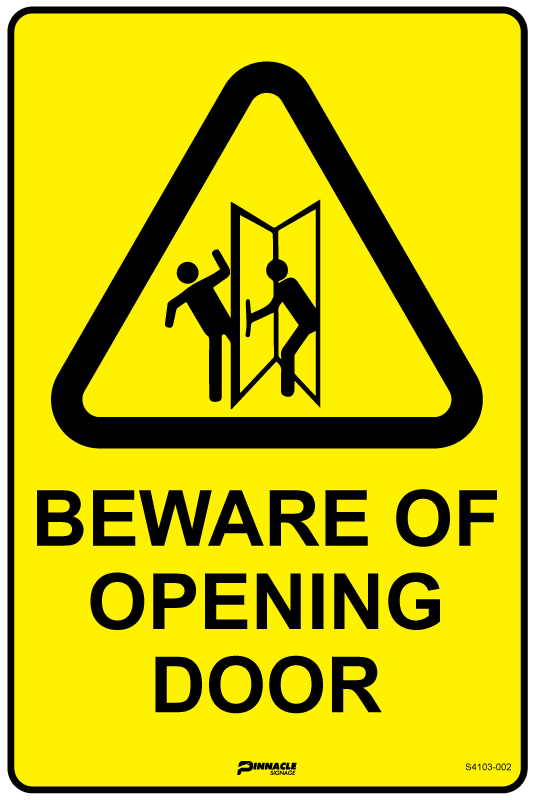 Max Global Products S4103 Beware Of Opening Door Sign