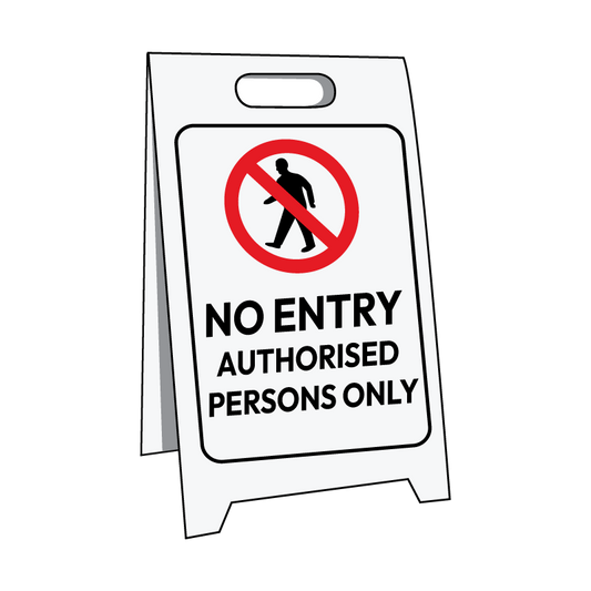 Max Global Products CS2006 Sign Stand, No Entry Authorised Persons Only