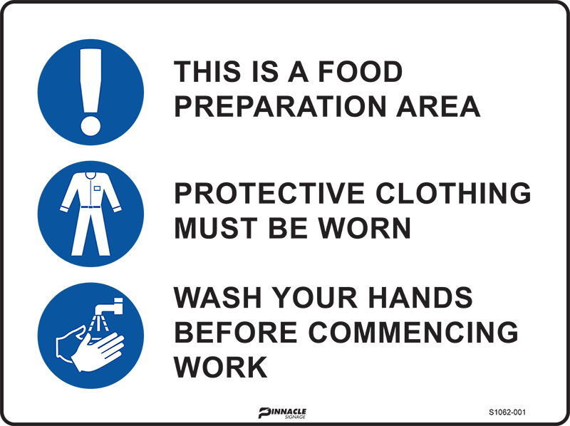 Max Global Products S1062 This Is A Food Preparation Area etc... (With Pictos) Sign