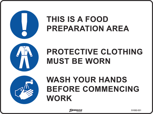 Max Global Products S1062 This Is A Food Preparation Area etc... (With Pictos) Sign
