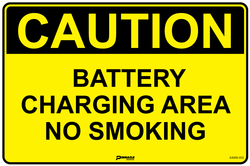 Max Global Products S4068 Caution Battery Charging Area No Smoking Sign
