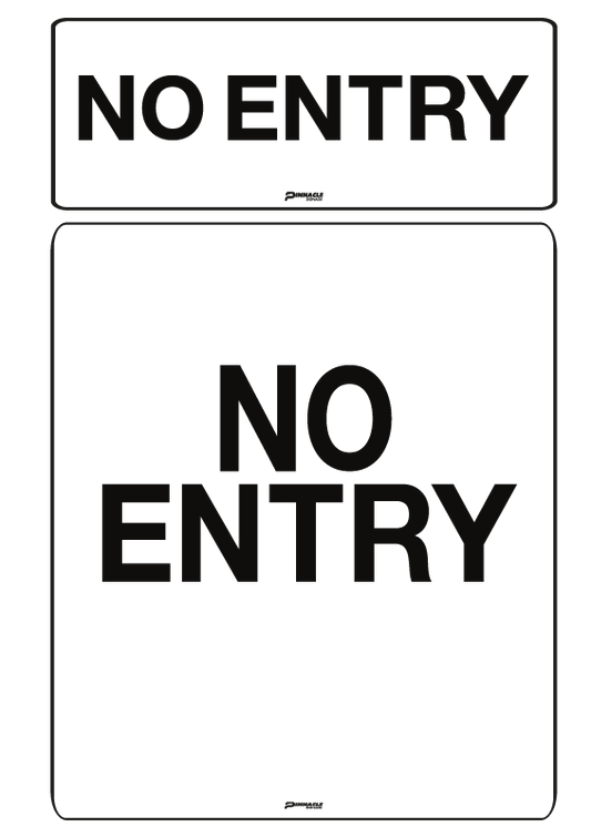 Max Global Products S8724 No Entry, Black on White Sign