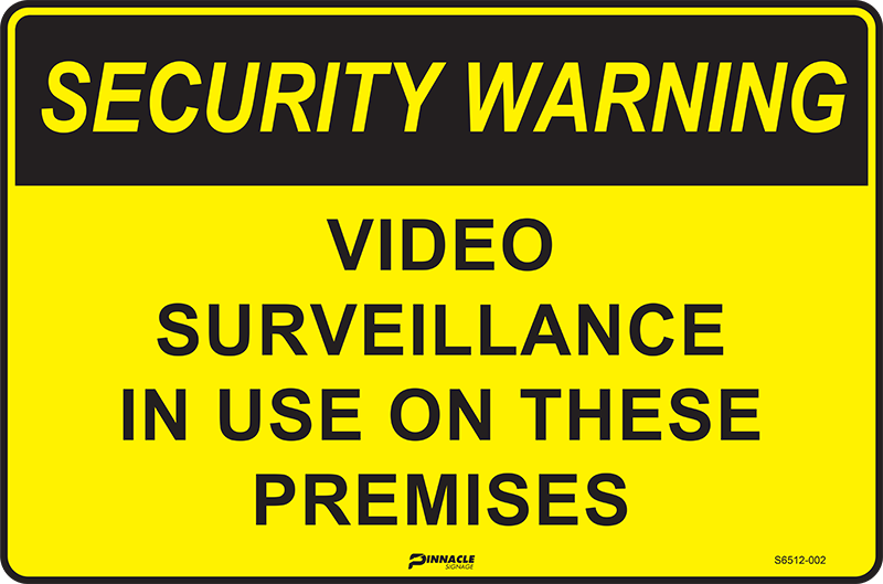 Max Global Products S6512 Security Warning Video Surveillance In Use On These Premises Sign