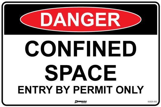Max Global Products S2025 Danger Confined Space Entry By Permit Only Sign