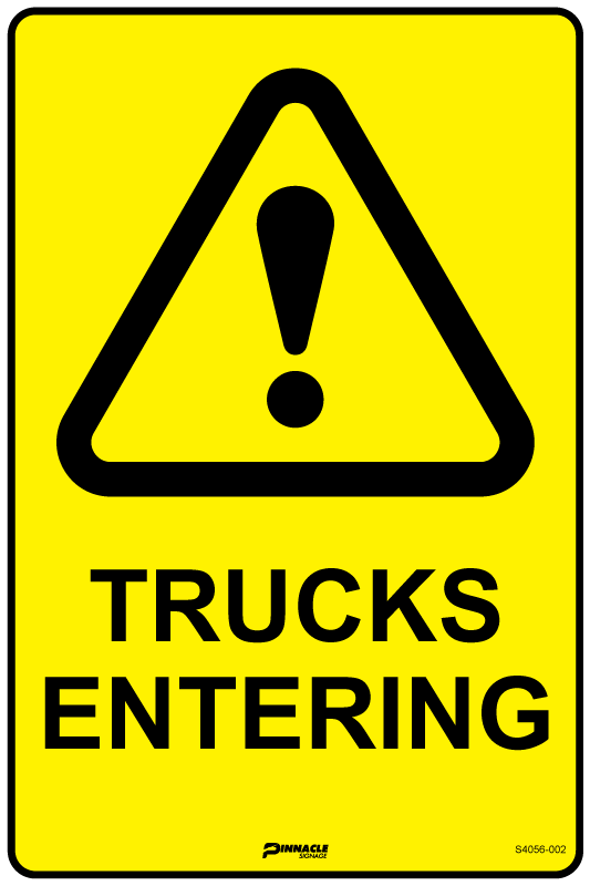 Max Global Products S4056 Trucks Entering Sign