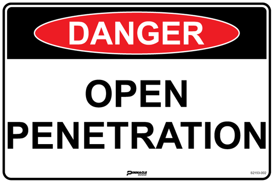 Max Global Products S2153 Danger Open Penetration Sign