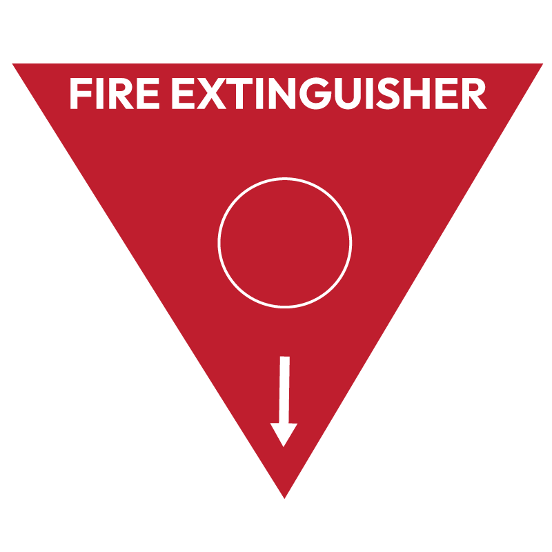 Max Global Products S5254 Fire Extinguisher Marker, Water (Red Circle), Triangle