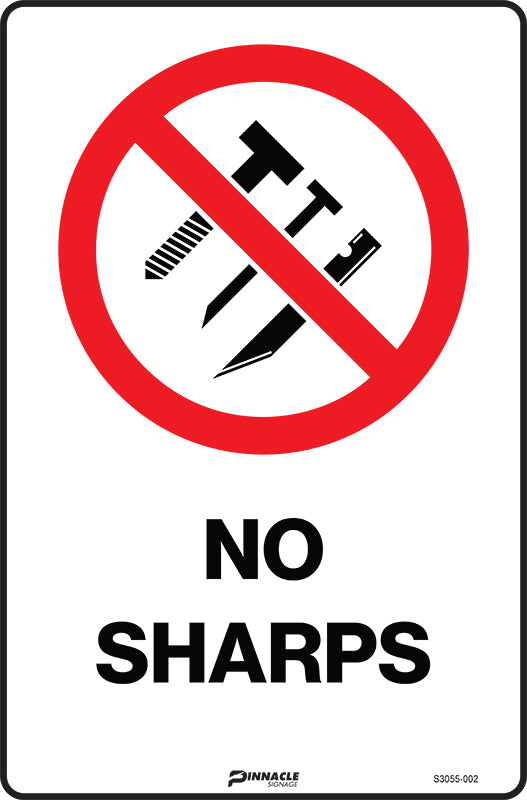 Max Global Products S3055 No Sharps (Three Pictos) Sign