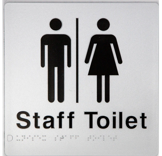 Max Global Products BS042 Sign, Unisex Staff Toilet, , Blue/White PVC