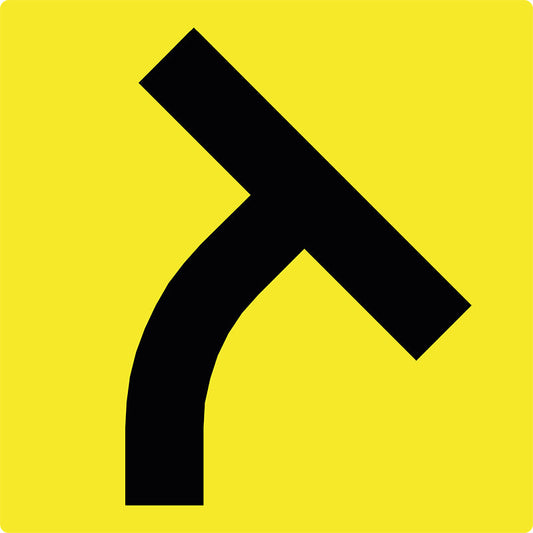 Max Global Products MM580 T Intersection On Right Curve (Symbolic), Multi Message Sign