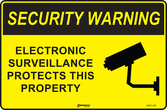 Max Global Products S6501 Security Warning Electronic Surveillance Protects This Property Sign