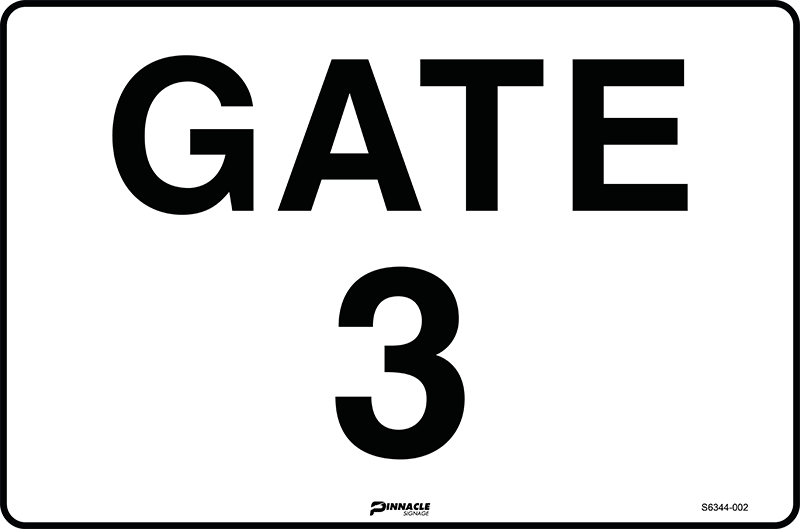 Max Global Products S6344 Gate 3 Sign