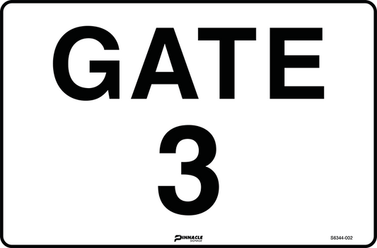 Max Global Products S6344 Gate 3 Sign