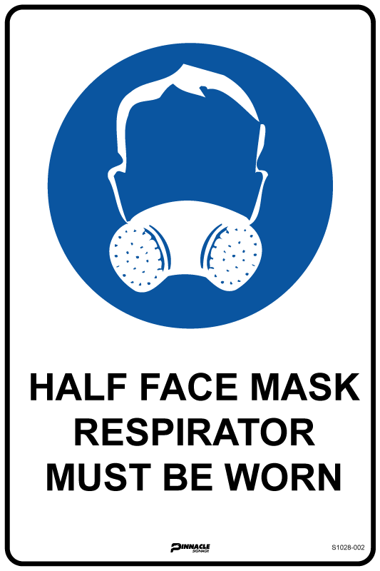 Max Global Products S1022 Half Face Mask Respirator Must Be Worn Sign