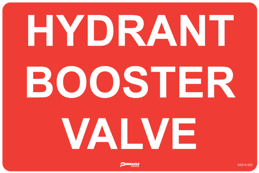 Max Global Products S5214 Hydrant Booster Valve Sign
