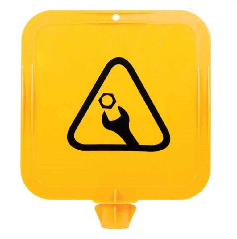Max Global Products CS1007 Yellow Lock In Sign Frame, Work In Progress Picto