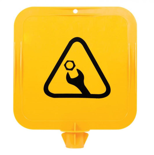 Max Global Products CS1007 Yellow Lock In Sign Frame, Work In Progress Picto