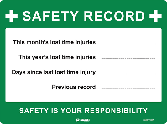 Max Global Products S5022 Safety Record Board Sign