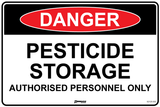 Max Global Products S2125 Danger Pesticide Storage Authorised Personnel Only Sign