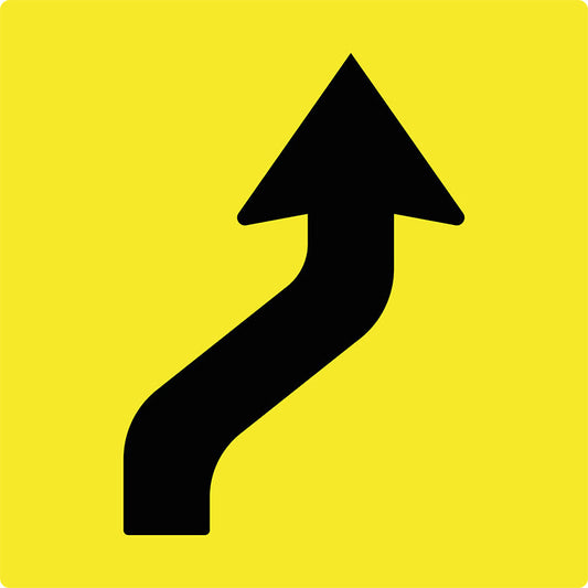Max Global Products MM573 Reverse Right Curve (Symbolic), Multi Message Sign