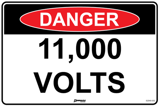 Max Global Products S2049 Danger 11,000 Volts Sign