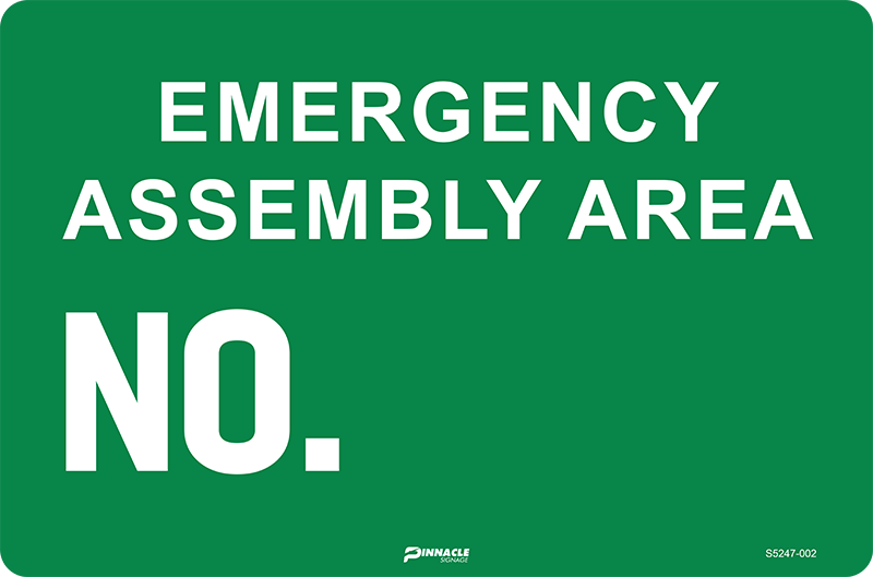 Max Global Products S5247 Emergency Assembly Area No. Sign