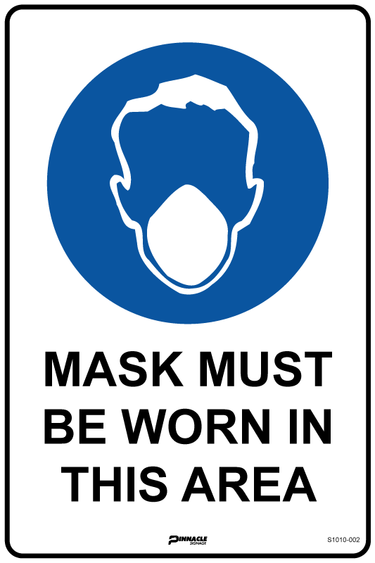 Max Global Products S1010 Mask Must Be Worn In This Area Sign