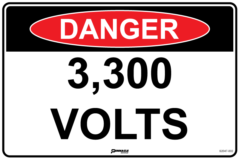 Max Global Products S2047 Danger 3,300 Volts Sign