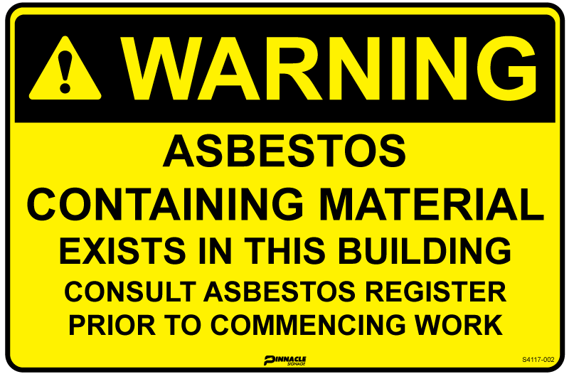 Max Global Products S4117 Warning Asbestos Containing Material Existing In This Building... Sign