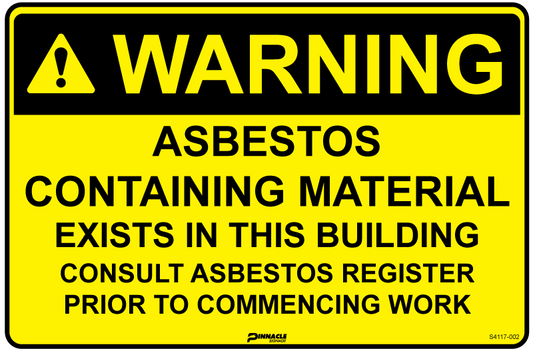 Max Global Products S4117 Warning Asbestos Containing Material Existing In This Building... Sign
