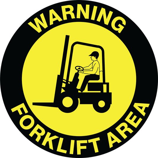 Max Global Products F1151-046 Floor Graphics, , Anti-Slip, Warning Forklift Area, Round Sign