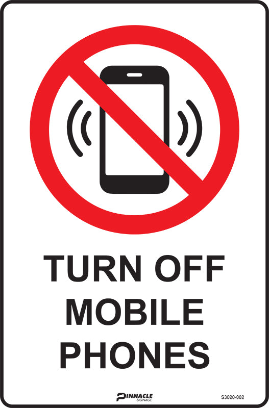 Max Global Products S3020 Turn Off Mobile Phones Sign
