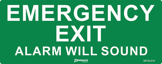 Max Global Products S8732 Emergency Exit Alarm Will Sound, Luminous Sign