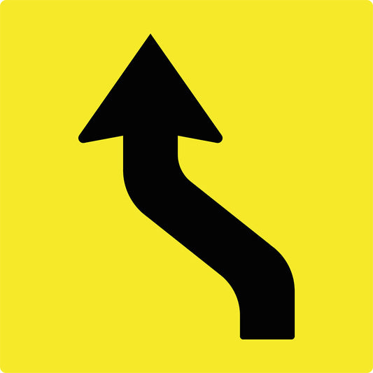 Max Global Products MM572 Reverse Left Curve (Symbolic), Multi Message Sign