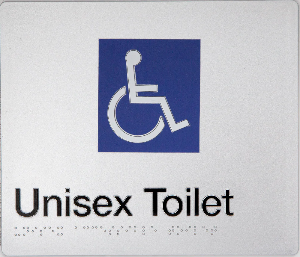 Max Global Products BS013 Sign, Unisex Disabled Toilet, , Blue/White PVC