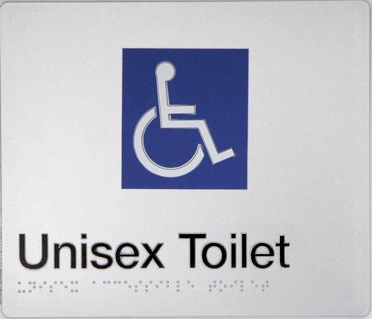 Max Global Products BS013 Sign, Unisex Disabled Toilet, , Blue/White PVC