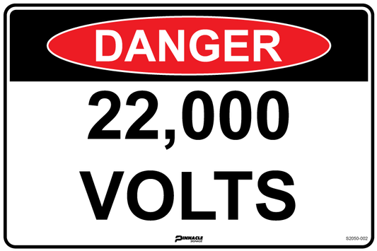 Max Global Products S2050 Danger 22,000 Volts Sign