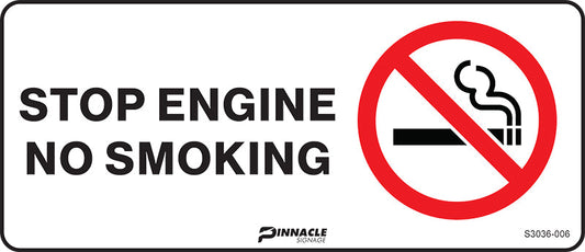 Max Global Products S3036 Stop Engine No Smoking Sign
