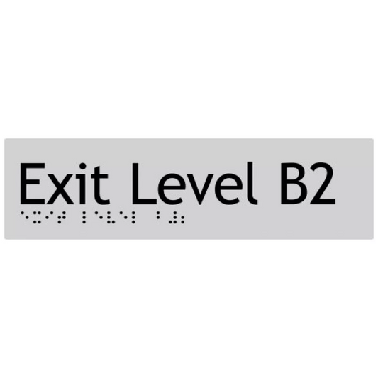 Max Global Products BS069 Sign, Exit Level Basement 2, , Silver/Black PVC