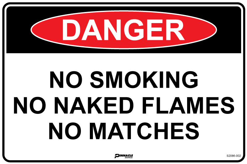 Max Global Products S2086 Danger No Smoking No Naked Flames No Matches Sign