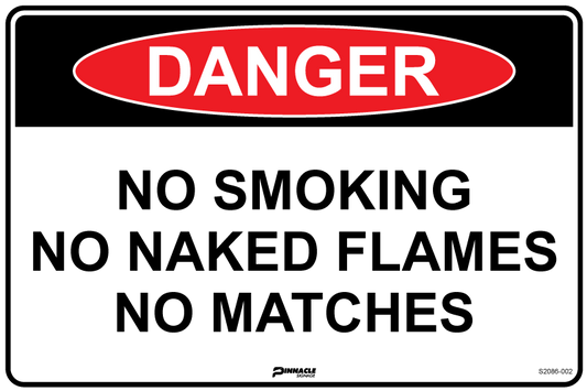 Max Global Products S2086 Danger No Smoking No Naked Flames No Matches Sign