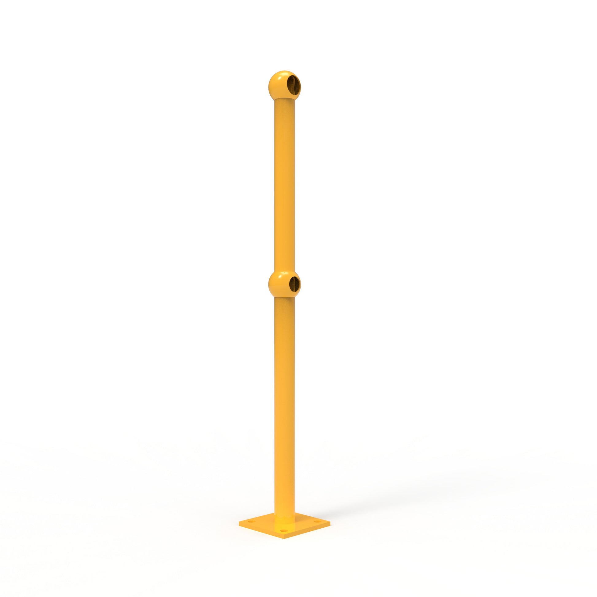 Ball Fence Gate Post For W-Beam Surface Mounted