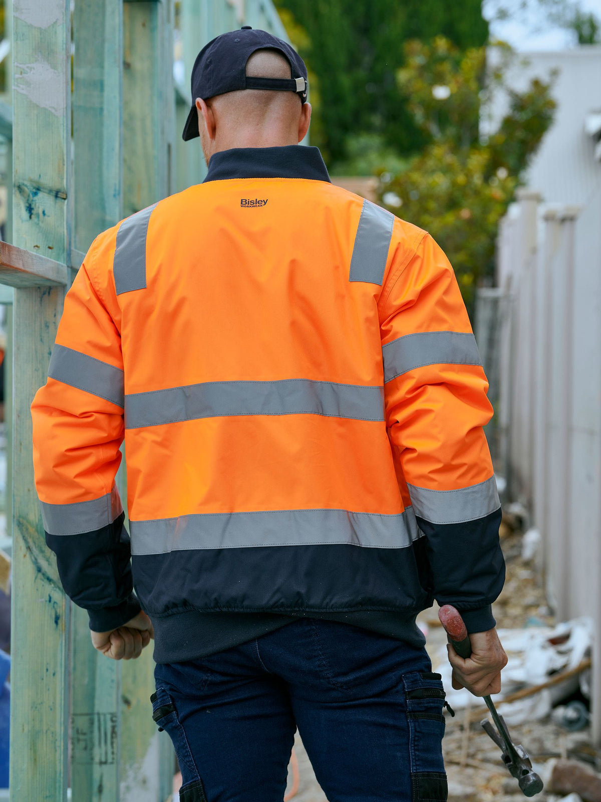 BJ6730T Taped Hi Vis Bomber Jacket with Padded Lining
