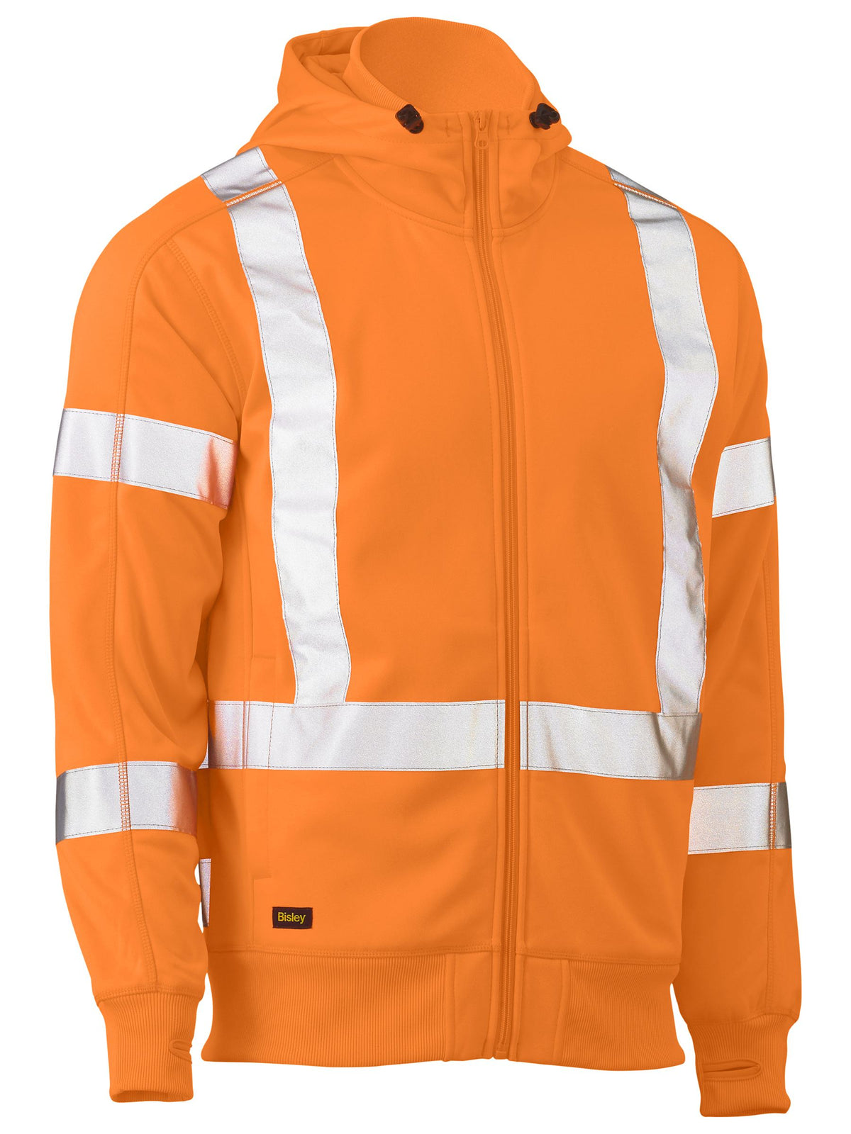 BK6819XT X Taped Hi Vis Zip Front Fleece Hoodie