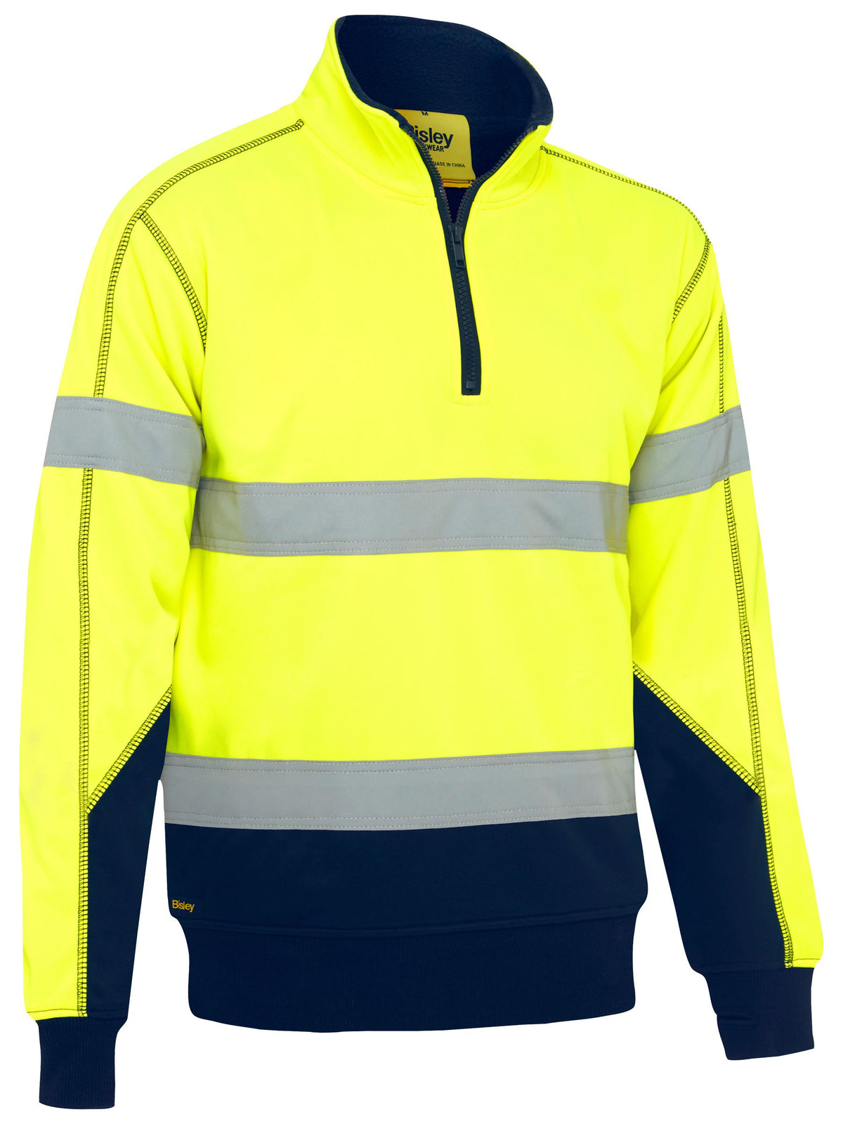 BK6987T Taped Hi Vis 1/4 Zip Fleece Pullover with Sherpa Lining