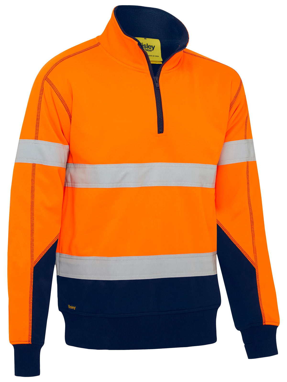 BK6987T Taped Hi Vis 1/4 Zip Fleece Pullover with Sherpa Lining