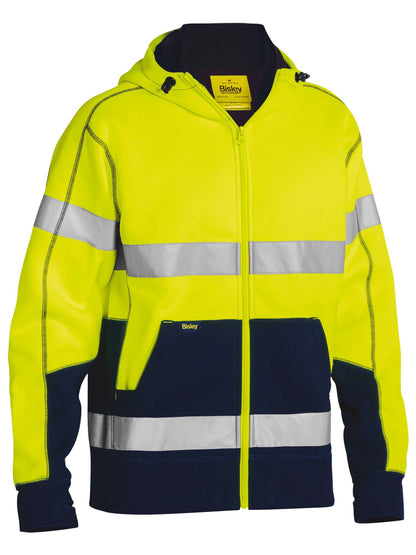 BK6988T Taped Hi Vis Zip Fleece Hoodie with Sherpa Lining