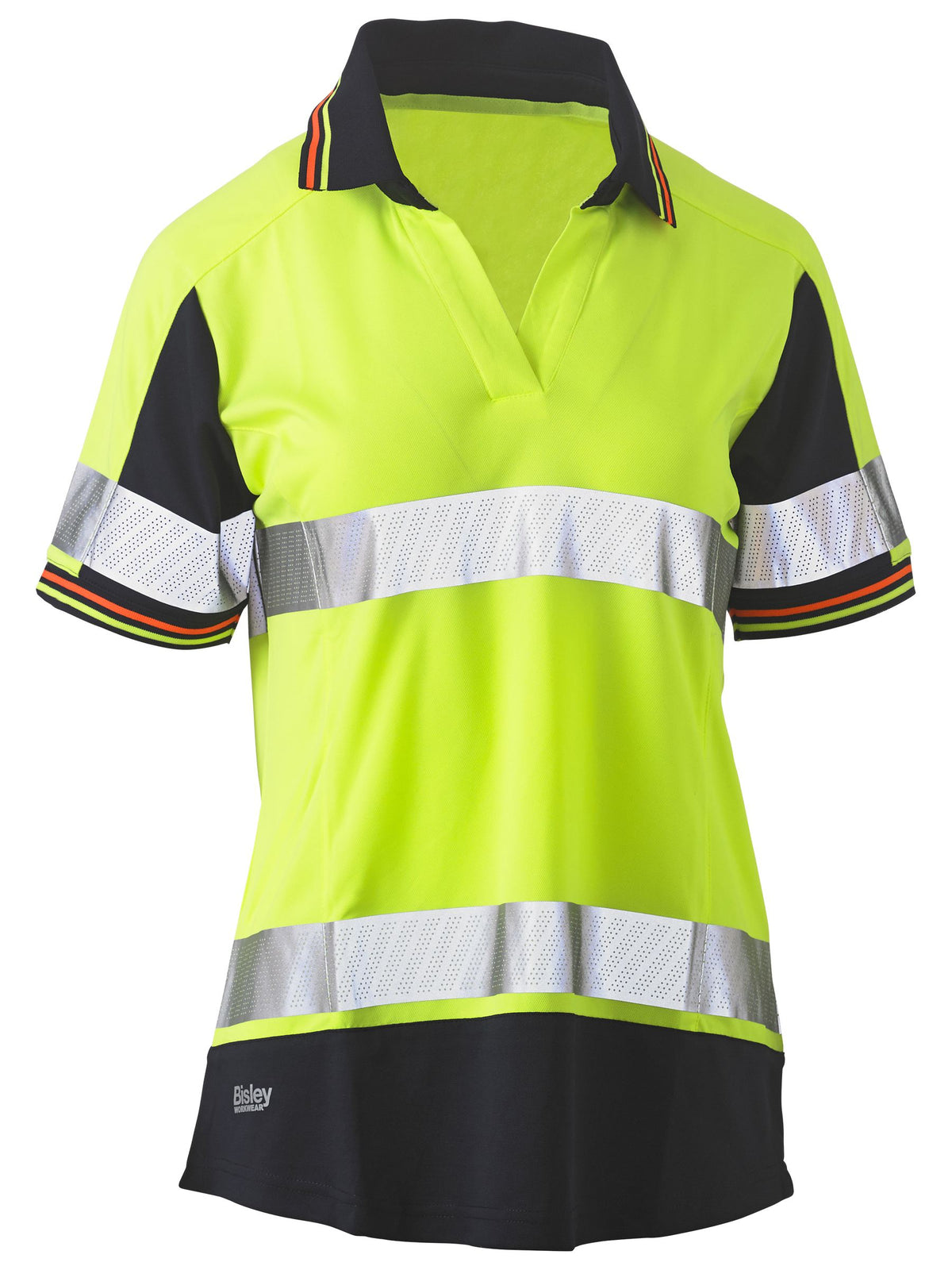 BKL1225T Women's Taped Two Tone Hi Vis V-Neck Polo