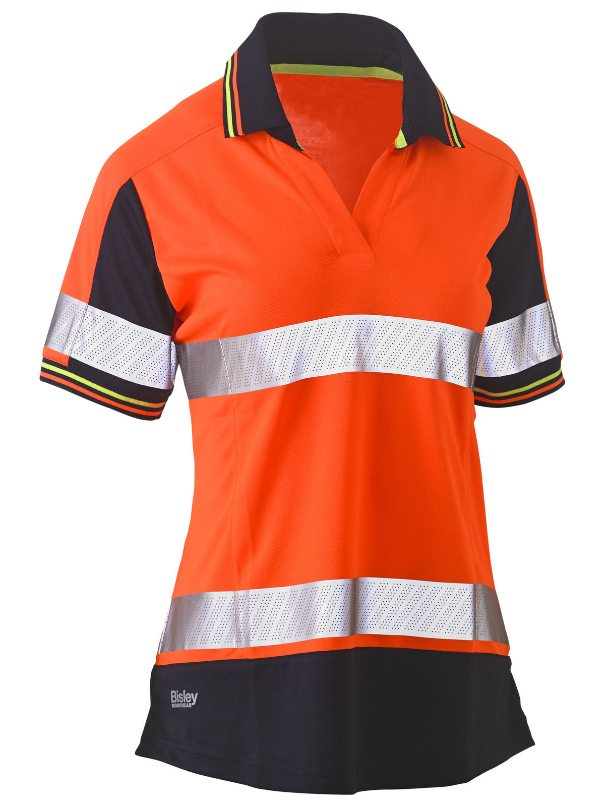 BKL1225T Women's Taped Two Tone Hi Vis V-Neck Polo